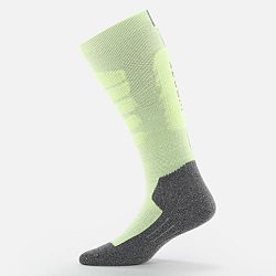 WEDZE Detské lyžiarske ponožky 100 ružovo-zelené žltá 31-34
