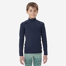 WEDZE Detské lyžiarske spodné tričko BL500 1/2 zips modré 6 rokov