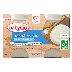 BABYBIO Brassé z francúzskeho mlieka natur 2x 130 g