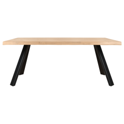 Sconto Jedálenský stôl AMAYA LN dub/kov, šírka 140 cm, prírodná hrana